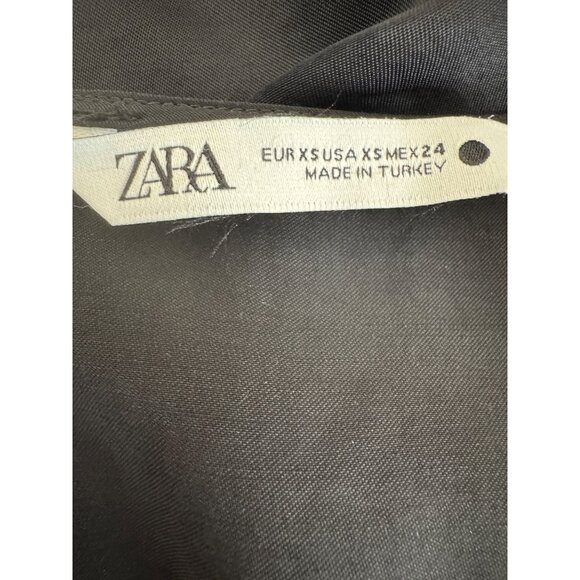 2/$30 Zara Black XS Satin Long Sleeve Gold Ring Detail Top - Picture 5 of 12